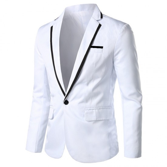 Men's Autumn/Winter New: Colorblock, No-iron, Long-sleeved, Slim-fitting Casual Suits