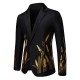 2025 Spring and Summer: Men's Casual New Palace-style Wheat Ear Print Slim-fit Suits