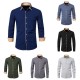 Spring/Summer New Men's Fashion: Men's Casual Colorblock Shirts, Men's Fashion Long-Sleeved Business Shirts