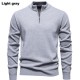 Men's New Solid Color Thickened Sweater: Stand-Up Collar Half-Zip Slim-Fit Knit Top, Men's Top