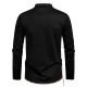 2025 European New Men's Drawstring Stand Collar Fashion Casual Long-Sleeved T-Shirt