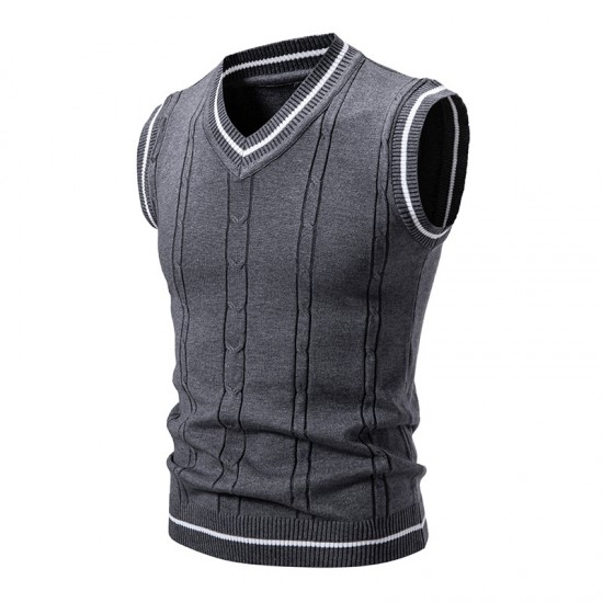 Autumn/Winter New Men's Cardigan Vest: Fashion Casual Colorblock Vest