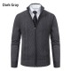 New Men's Autumn/Winter Stand-up Collar Sweater: Jacquard Jacket, Thickened Warm Casual Sweater