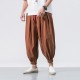 New Summer Style Men's Retro Cotton and Linen Pants: Casual Harem Pants, Loose and Fashionable Bloomers