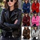 2025 Spring/Autumn Plus-size Women's Short Leather Jacket: European and American Slim-fit Winter Jacket, Women's PU Leather Jacket