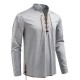2025 European New Men's Drawstring Stand Collar Fashion Casual Long-Sleeved T-Shirt