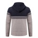 Men's Color-blocked Casual Long-sleeved Sweaters: Popular Collection Fashionable Hooded Cardigan Sweater Jacket