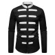 2025 European Size New Fall/Winter Men's Patchwork Design Stand-Up Collar Colorblock Casual Long-Sleeved Shirt