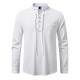 2025 New Men's Drawstring Medieval Pirate Shirt: Autumn and Winter Casual Shirt