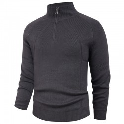 Autumn/Winter Men's Half-Zip Knitted Sweater: Lazy-Style Pullover Jacket, Loose Underwear