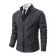 New Men's Autumn/Winter Stand-up Collar Sweater: Jacquard Jacket, Thickened Warm Casual Sweater
