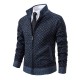 2025 Fall/Winter: Men's Plaid Jackets, Men's Stand-Up Collar Slim Fit Long-Sleeved Casual Sweaters, Men's Fashion Outerwear