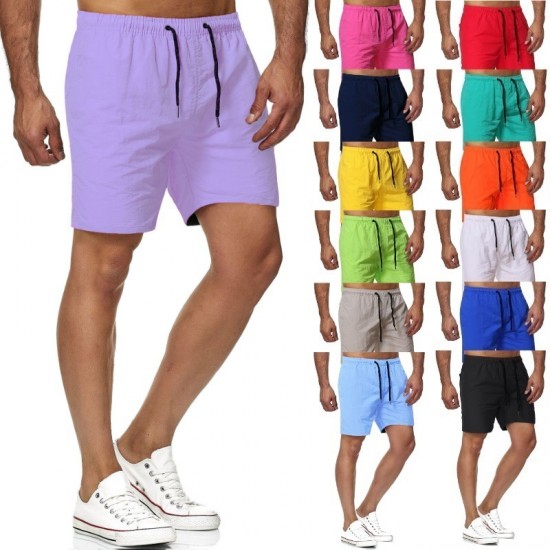Spring/Summer Trade Men's 5-Minute Quick-Drying Thin Solid Color Beach Pants: Men's Fitness Shorts