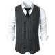 Men's Autumn/Winter New Mid-Century Retro Double-Breasted Classic Striped Casual Vest