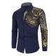 2025 Men's Autumn/Winter New Fashion Shirt: Gold Totem Print Long Sleeve Shirt