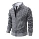 2025 Fall/Winter: Men's Plaid Jackets, Men's Stand-Up Collar Slim Fit Long-Sleeved Casual Sweaters, Men's Fashion Outerwear