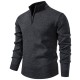 Men's New Solid Color Thickened Sweater: Stand-Up Collar Half-Zip Slim-Fit Knit Top, Men's Top