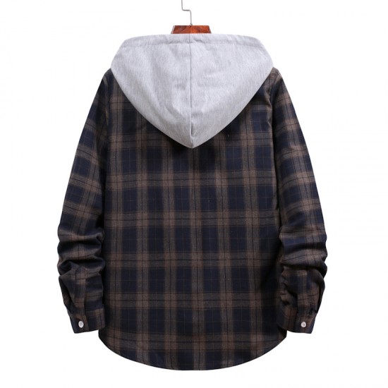 AliExpress Spring/Autumn New Men's Couple Hooded Plaid Shirt HC07