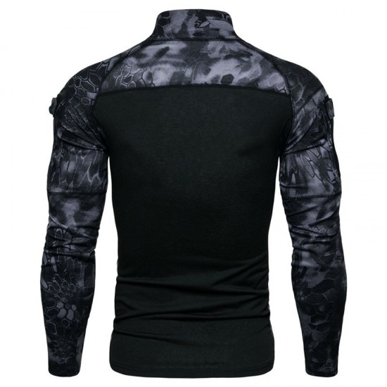 Spring/Autumn European and American Men's Military Field Outdoor Fitness Camouflage Long-Sleeved T-Shirt: Men's Casual T-Shirt