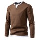 European Size 2025 Men's Colorblock Casual Fake Two-Piece Long-Sleeved T-Shirt: Loose Pullover, European and American Men's Clothing