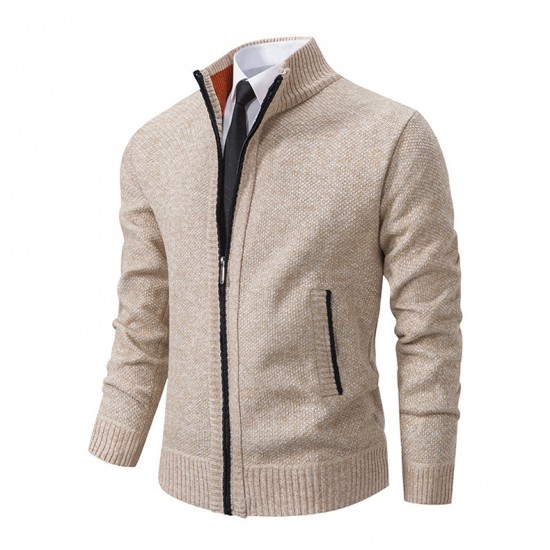 Fall/Winter: Men's Stand-Up Collar Fashion Cardigan Sweater, Men's Jacket, Large Size, New Knitted Men's Sweaters