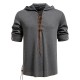 2025 European New Men's Drawstring Hooded Casual Fashion Long-Sleeved T-Shirt