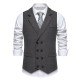 Autumn/Winter Men's Business Suit Vest: British Retro Herringbone Vest, Men's Casual Workwear Vest