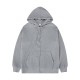 Autumn/Winter Men's Wide-Fit Loose American-Style Solid-Color Hooded Cardigan: Casual Sweatshirt Jacket