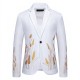 2025 Spring and Summer: Men's Casual New Palace-style Wheat Ear Print Slim-fit Suits