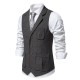 Wholesale Men's Herringbone Single-Breasted Lapel Vest