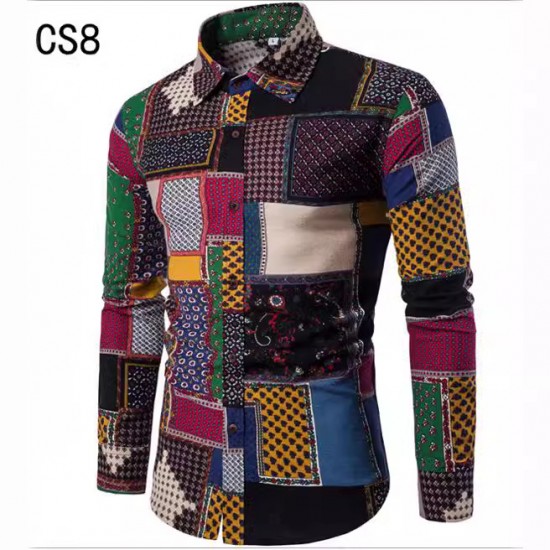 Perennial Bestseller: Ethnic Autumn Cotton and Linen British-style Slim-fit Long-sleeved Floral Shirts