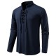 2025 European-sized New Men's Stand-Up Collar Fashion Casual Long-Sleeved T-Shirt: Drawstring Design