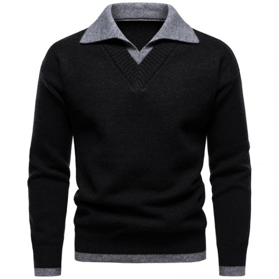 2025 European Autumn and Winter New Men's British-Style Lapel Sweater: Casual Knitted Cardigan