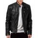 Fall/Winter Business Zippered Cardigan PU Leather Stand-Up Collar Jacket: Men's Leather Casual Outerwear