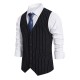 European Size New Men's Striped Single-Breasted Vest: Casual Striped Suit Retro Vest