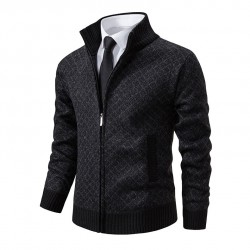 2025 Fall/Winter: Men's Plaid Jackets, Men's Stand-Up Collar Slim Fit Long-Sleeved Casual Sweaters, Men's Fashion Outerwear
