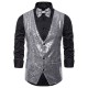 New Men's Stage Costume: Small Sequin Vest for Photo Studio Host, Singer, Emcee