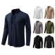2025 European-sized New Men's Stand-Up Collar Fashion Casual Long-Sleeved T-Shirt: Drawstring Design