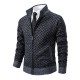 2025 Fall/Winter: Men's Plaid Jackets, Men's Stand-Up Collar Slim Fit Long-Sleeved Casual Sweaters, Men's Fashion Outerwear