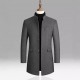 2025 Men's Autumn and Winter: Thickened Woolen Coats, Mid-length Stand-Up Collar Casual Coats
