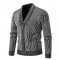 Men's Autumn Casual Fashion Sweater: Striped Long-Sleeved Cardigan Jacket