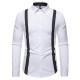 2025 New Fashion Men's Black and White Dotted Colorblock Design: Casual Long-Sleeved Shirt