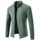 2025 European Autumn/Winter Men's Fleece Casual Cardigan: Stand Collar Sweater, Versatile Plush Jacket