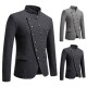 2025 New Autumn/Winter Men's Slim-Fit Suit: Stand-Up Collar, Slanted Placket, Performance Costume