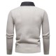 2025 Autumn/Winter Men's Fake Two-Piece Knitted Casual Shirt Collar Jacket: Fashionable Sweater