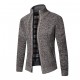 2025 Men's Autumn/Winter New Plush Thickened Large Size Sweater Jacket: Stand Collar Cardigan Sweater Jacket