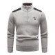 Autumn/Winter Men's Thickened Base Shirt: Men's Sweater, Stand-Up Collar Pullover