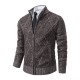 Men's Autumn/Winter Cardigan Casual Sweater: Plush Thickened Stand-up Collar Knitted Jacket
