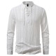 2025 European Size New Tie-Strap V-Neck Long Sleeve Shirt: Men's Luxury Jacquard Breathable Top