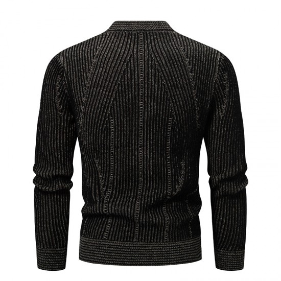 Men's Autumn Casual Fashion Sweater: Striped Long-Sleeved Cardigan Jacket